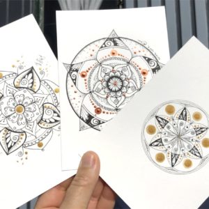 3 Postkarten Mandalas